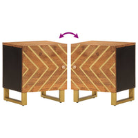 Comodino Marrone e Nero in Legno Massello di Mango 356779