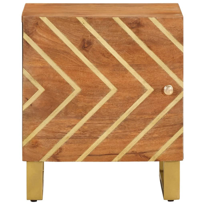 Comodini 2 pz Marrone e Nero in Legno Massello di Mango 356780