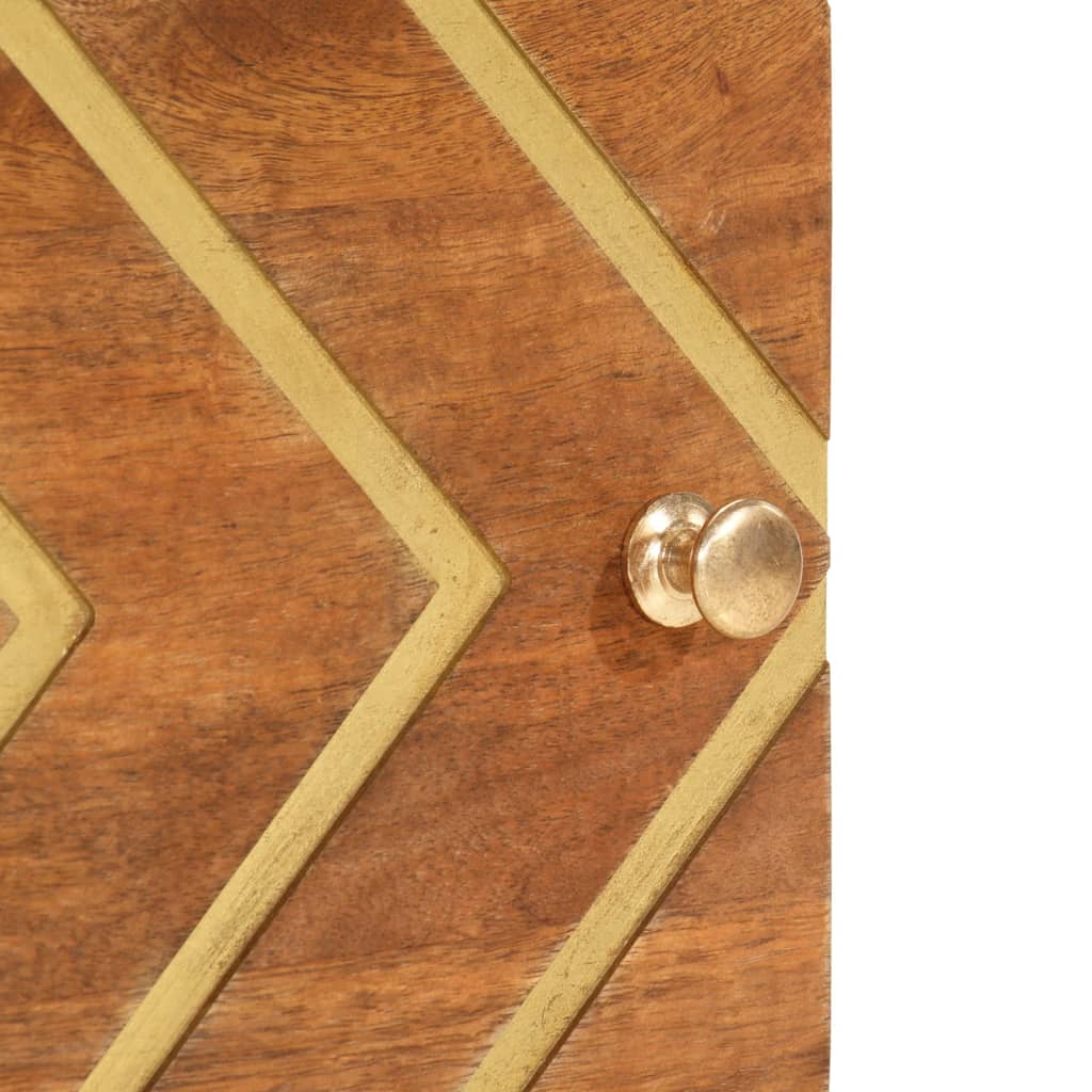 Comodini 2 pz Marrone e Nero in Legno Massello di Mango 356780