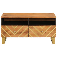 Tavolino da Salotto Marrone e Nero 80x54x40 cm Legno di Mango 356796
