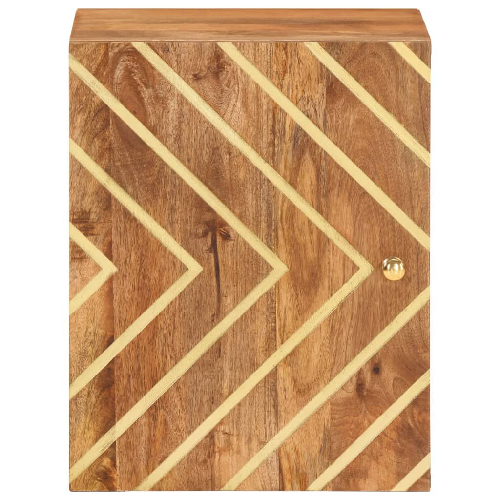 Mobile da Bagno a Parete Marrone e Nero Legno Massello di Mango 356803