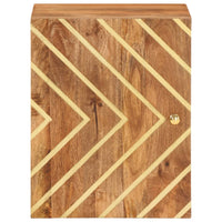 Mobile da Bagno a Parete Marrone e Nero Legno Massello di Mango 356803