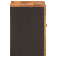 Mobile da Bagno a Parete Marrone e Nero Legno Massello di Mango 356803