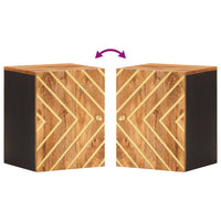 Mobile da Bagno a Parete Marrone e Nero Legno Massello di Mango 356803