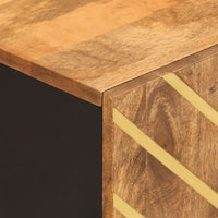 Mobile da Bagno a Parete Marrone e Nero Legno Massello di Mango 356803