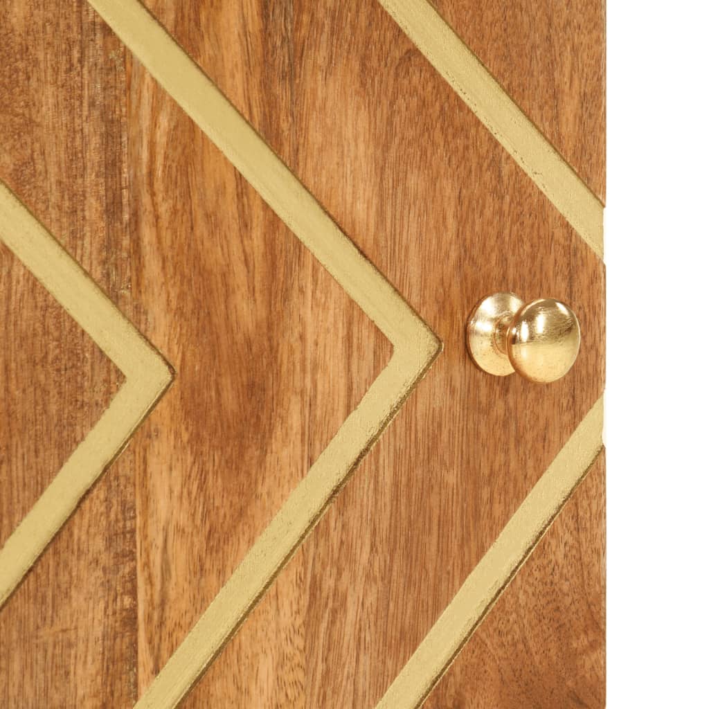 Mobile da Bagno a Parete Marrone e Nero Legno Massello di Mango 356803