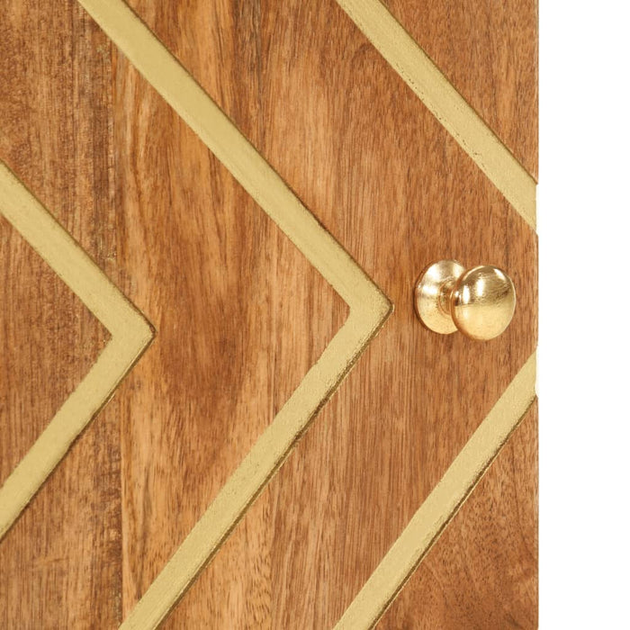 Mobile da Bagno a Parete Marrone e Nero Legno Massello di Mango 356803