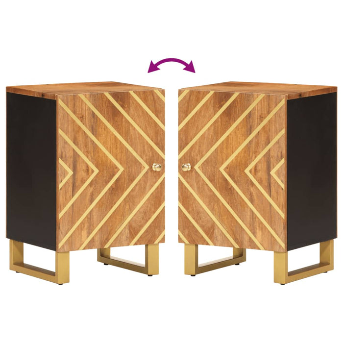 Mobiletto da Bagno Marrone e Nero 38x33,5x58 cm Legno di Mango 356804