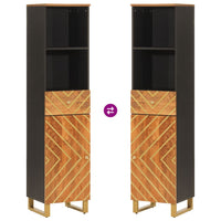 Mobile da Bagno Marrone e Nero 38x33,5x160 cm in Legno di Mango 356805