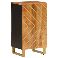Credenza Marrone e Nera 40x33,5x75cm in Legno Massello di Mango 356807
