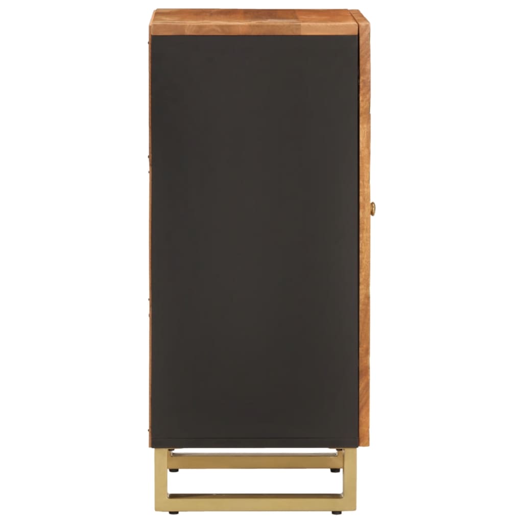 Credenza Marrone e Nera 40x33,5x75cm in Legno Massello di Mango 356807