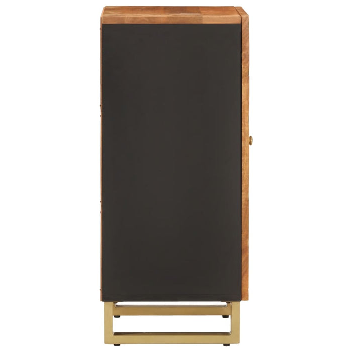 Credenza Marrone e Nera 40x33,5x75cm in Legno Massello di Mango 356807