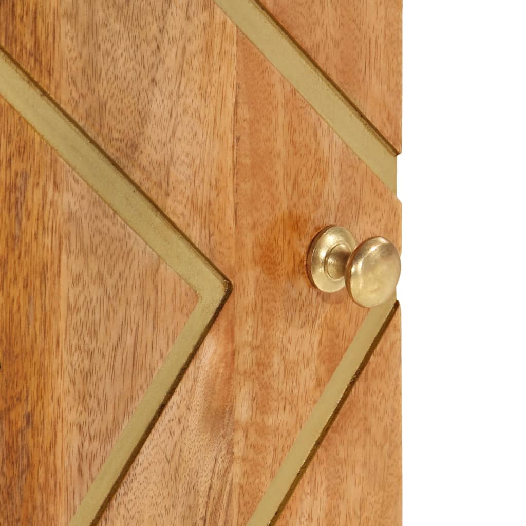 Credenza Marrone e Nera 40x33,5x75cm in Legno Massello di Mango 356807