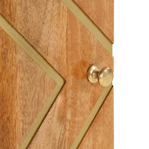 Credenza Marrone e Nera 40x33,5x75cm in Legno Massello di Mango 356807