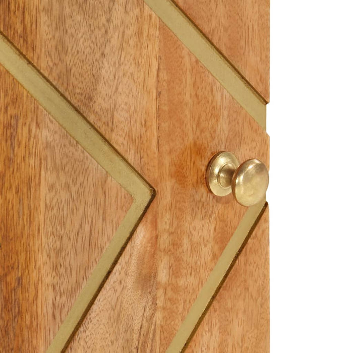 Credenza Marrone e Nera 40x33,5x75cm in Legno Massello di Mango 356807