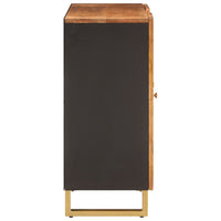 Credenza Marrone e Nera 90x33,5x75cm in Legno Massello di Mango 356811