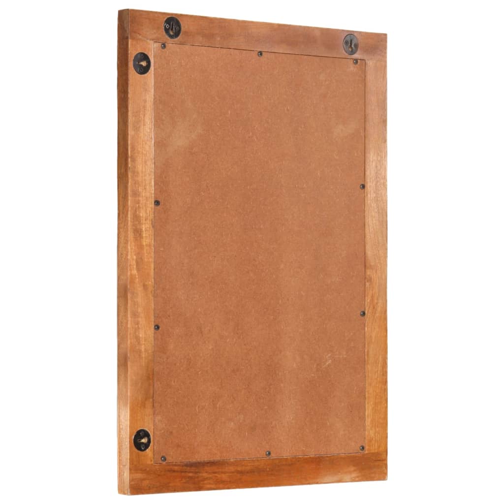 Specchio da Bagno Marrone 50x70x3 cm in Legno di Mango e Vetro 356814
