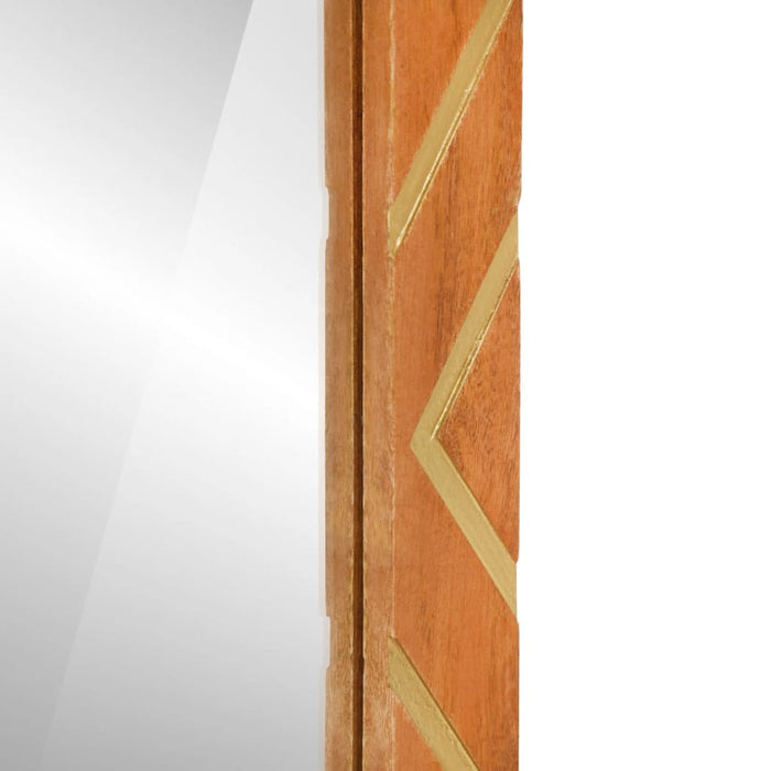 Specchio da Bagno Marrone 50x70x3 cm in Legno di Mango e Vetro 356814