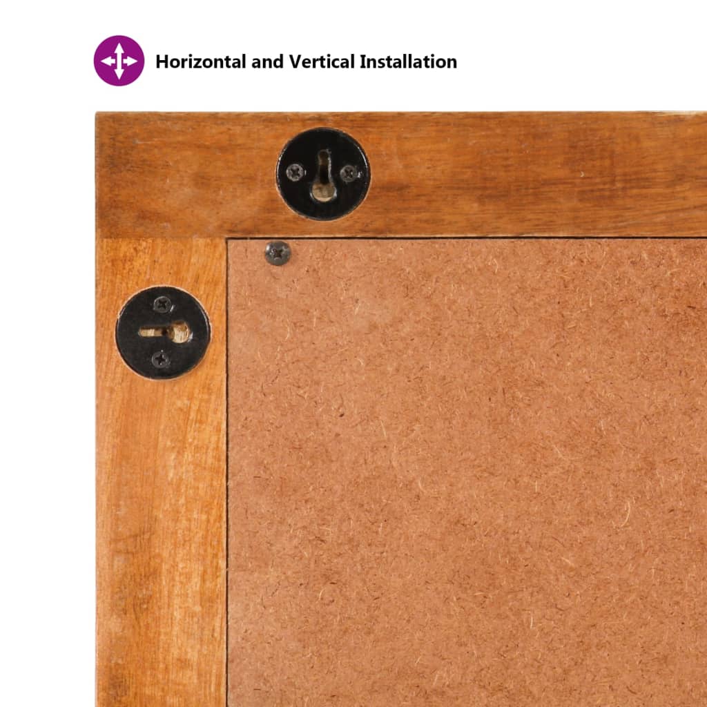 Specchio da Bagno Marrone 50x70x3 cm in Legno di Mango e Vetro 356814