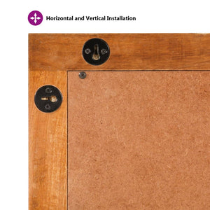 Specchio da Bagno Marrone 50x70x3 cm in Legno di Mango e Vetro 356814