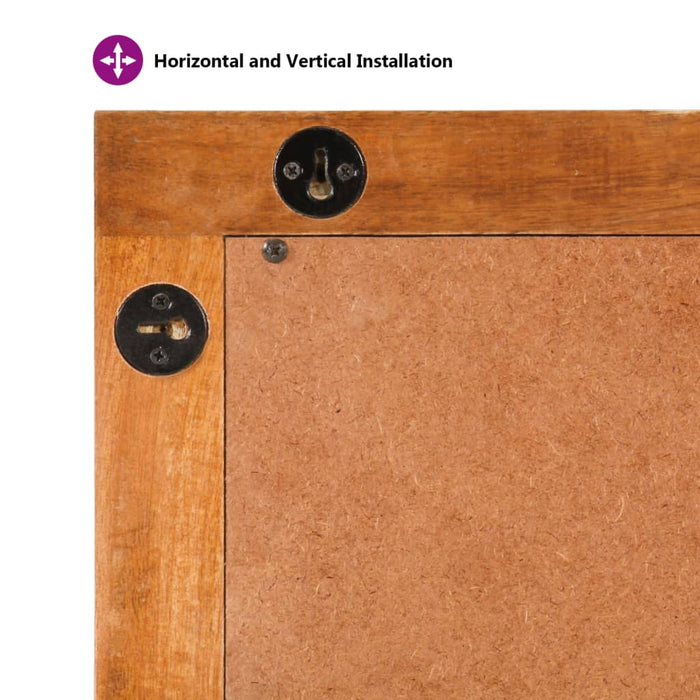 Specchio da Bagno Marrone 50x70x3 cm in Legno di Mango e Vetro 356814