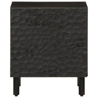 Comodino Nero 40x33x46 cm in Legno Massello di Mango 356815