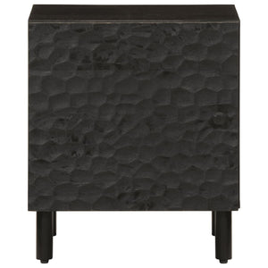 Comodino Nero 40x33x46 cm in Legno Massello di Mango 356815