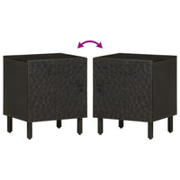 Comodino Nero 40x33x46 cm in Legno Massello di Mango 356815