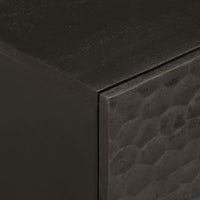 Comodino Nero 40x33x46 cm in Legno Massello di Mango 356815