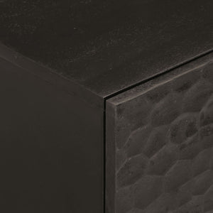 Comodino Nero 40x33x46 cm in Legno Massello di Mango 356815