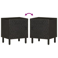 Comodini 2pz Neri 40x33x46 cm in Legno Massello di Mango 356816