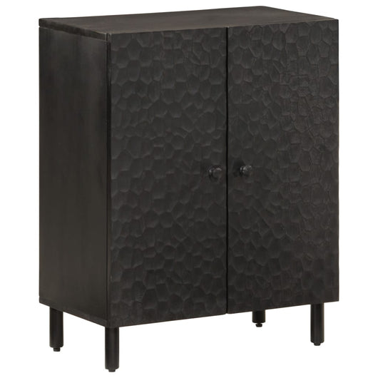 Credenza-Buffet-Armadio da cucina Nera 60x33x75 cm in Legno Massello di Mango 395030