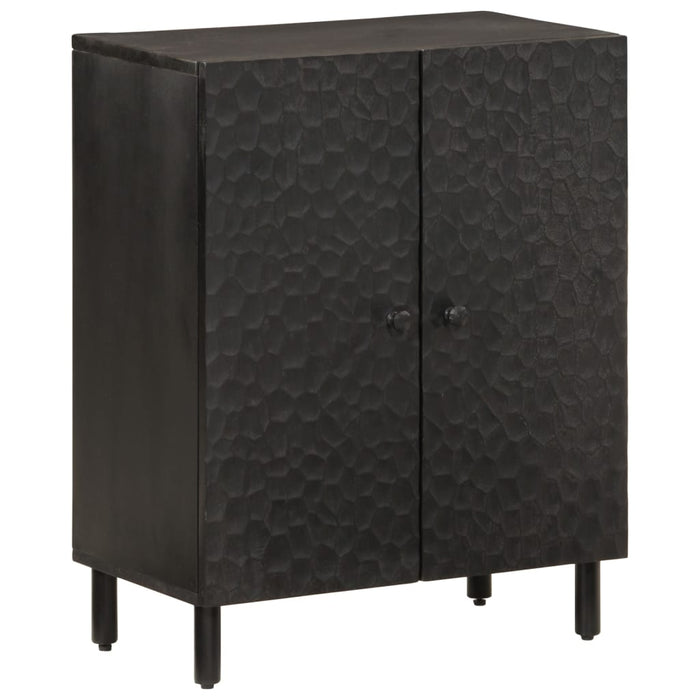 Credenza-Buffet-Armadio da cucina Nera 60x33x75 cm in Legno Massello di Mango 395030
