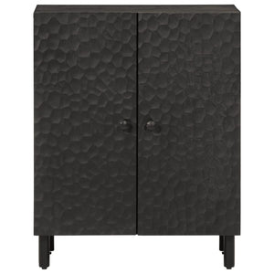 Credenza-Buffet-Armadio da cucina Nera 60x33x75 cm in Legno Massello di Mango 395030