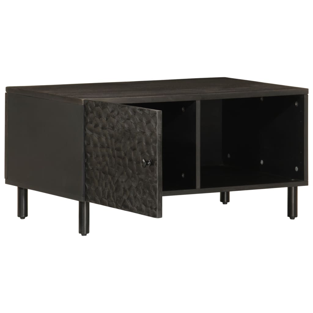 Tavolino da Salotto Nero 80x50x40 cm in Legno Massello di Mango 356823