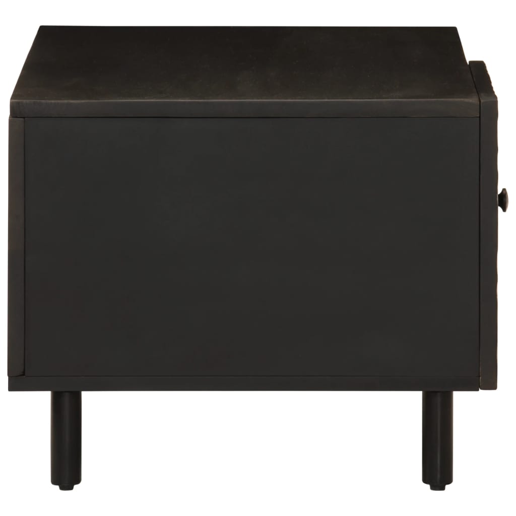 Tavolino da Salotto Nero 80x50x40 cm in Legno Massello di Mango 356823