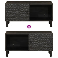 Tavolino da Salotto Nero 80x50x40 cm in Legno Massello di Mango 356823