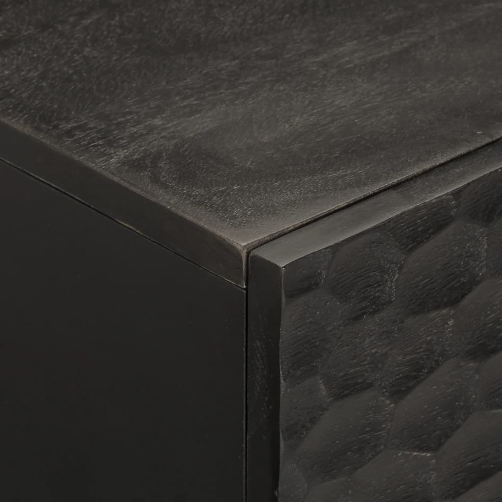 Tavolino da Salotto Nero 80x50x40 cm in Legno Massello di Mango 356823