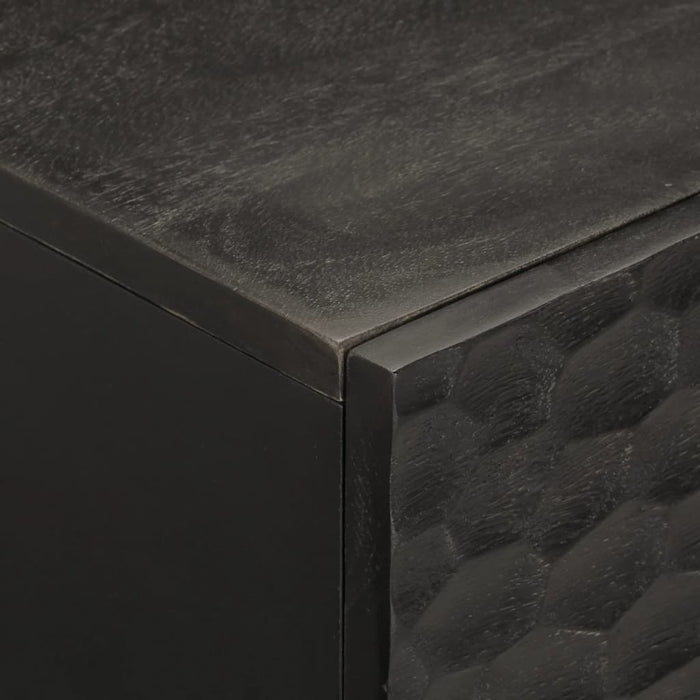 Tavolino da Salotto Nero 80x50x40 cm in Legno Massello di Mango 356823