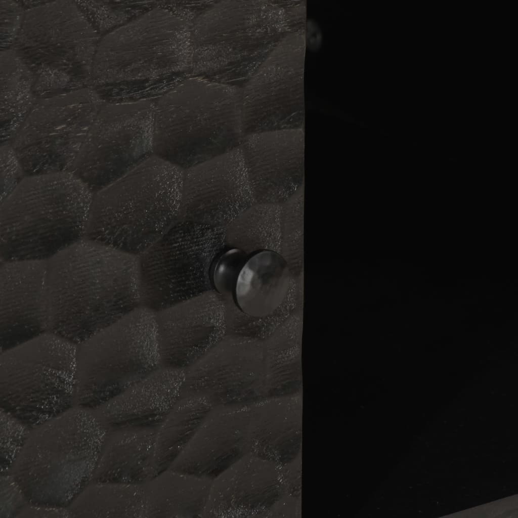 Tavolino da Salotto Nero 80x50x40 cm in Legno Massello di Mango 356823