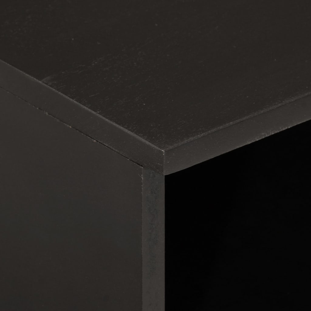 Comodino Nero 40x33x46 cm in Legno Massello di Mango 356825
