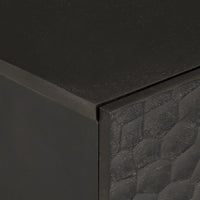 Comodino Nero 50x33x60 cm in Legno Massello di Mango 356828