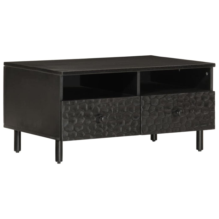 Tavolino da Salotto Nero 80x54x40 cm in Legno Massello di Mango 356832