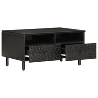 Tavolino da Salotto Nero 80x54x40 cm in Legno Massello di Mango 356832