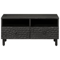 Tavolino da Salotto Nero 80x54x40 cm in Legno Massello di Mango 356832