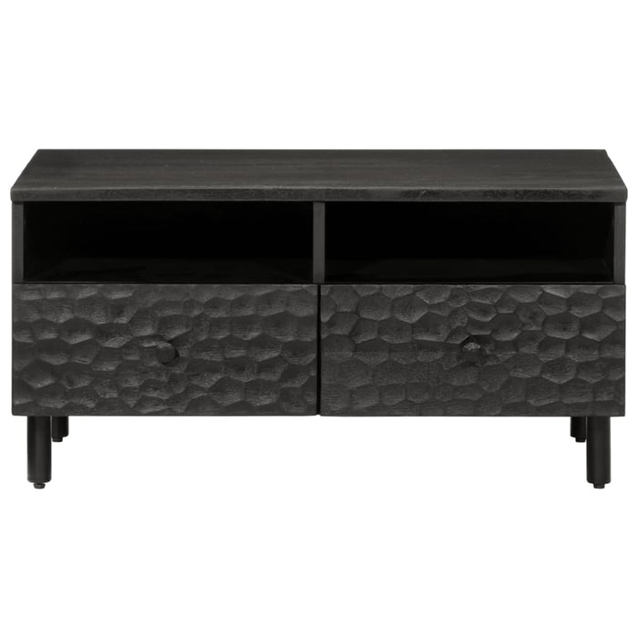 Tavolino da Salotto Nero 80x54x40 cm in Legno Massello di Mango 356832