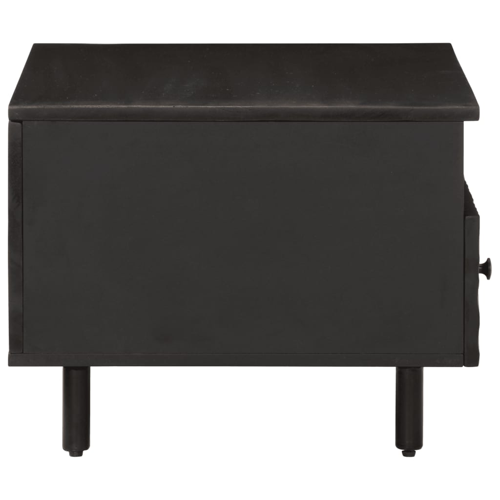 Tavolino da Salotto Nero 80x54x40 cm in Legno Massello di Mango 356832