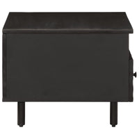 Tavolino da Salotto Nero 80x54x40 cm in Legno Massello di Mango 356832