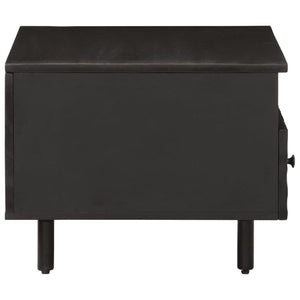 Tavolino da Salotto Nero 80x54x40 cm in Legno Massello di Mango 356832