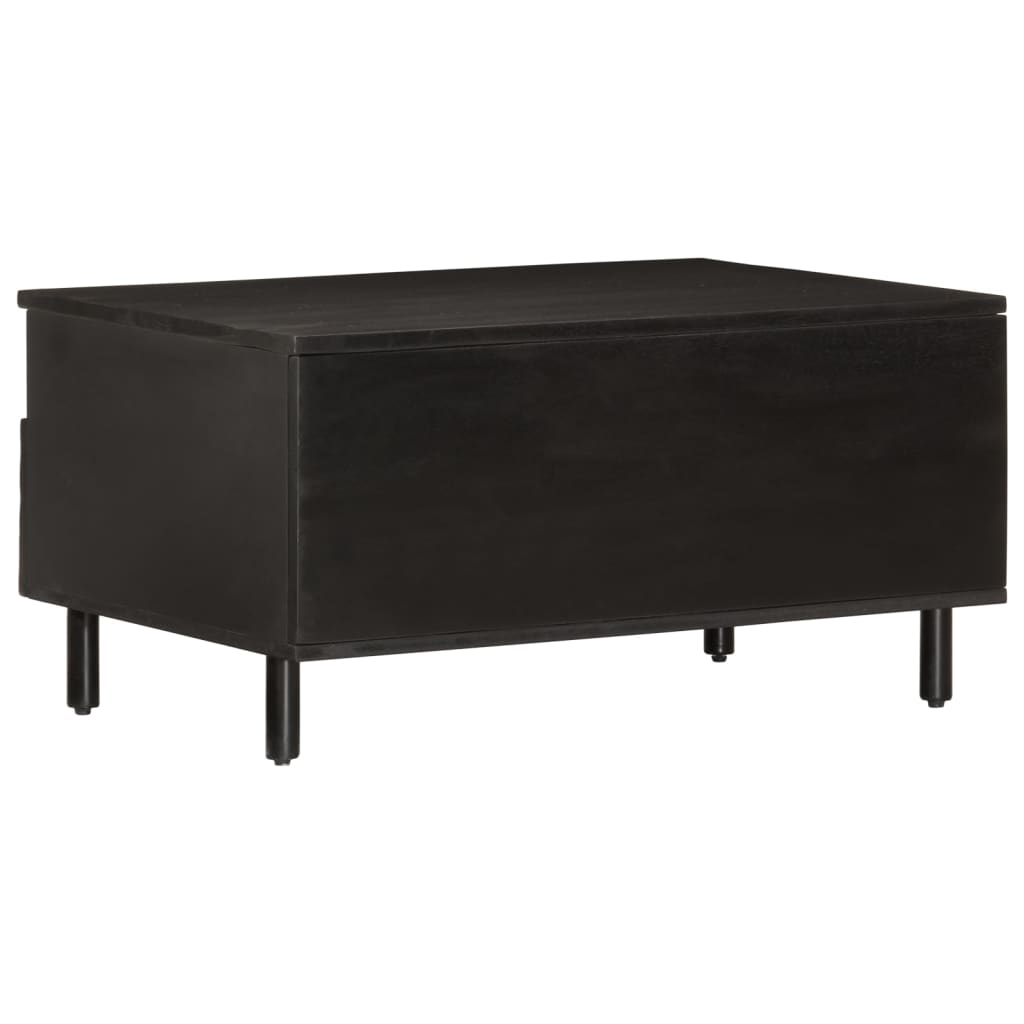 Tavolino da Salotto Nero 80x54x40 cm in Legno Massello di Mango 356832